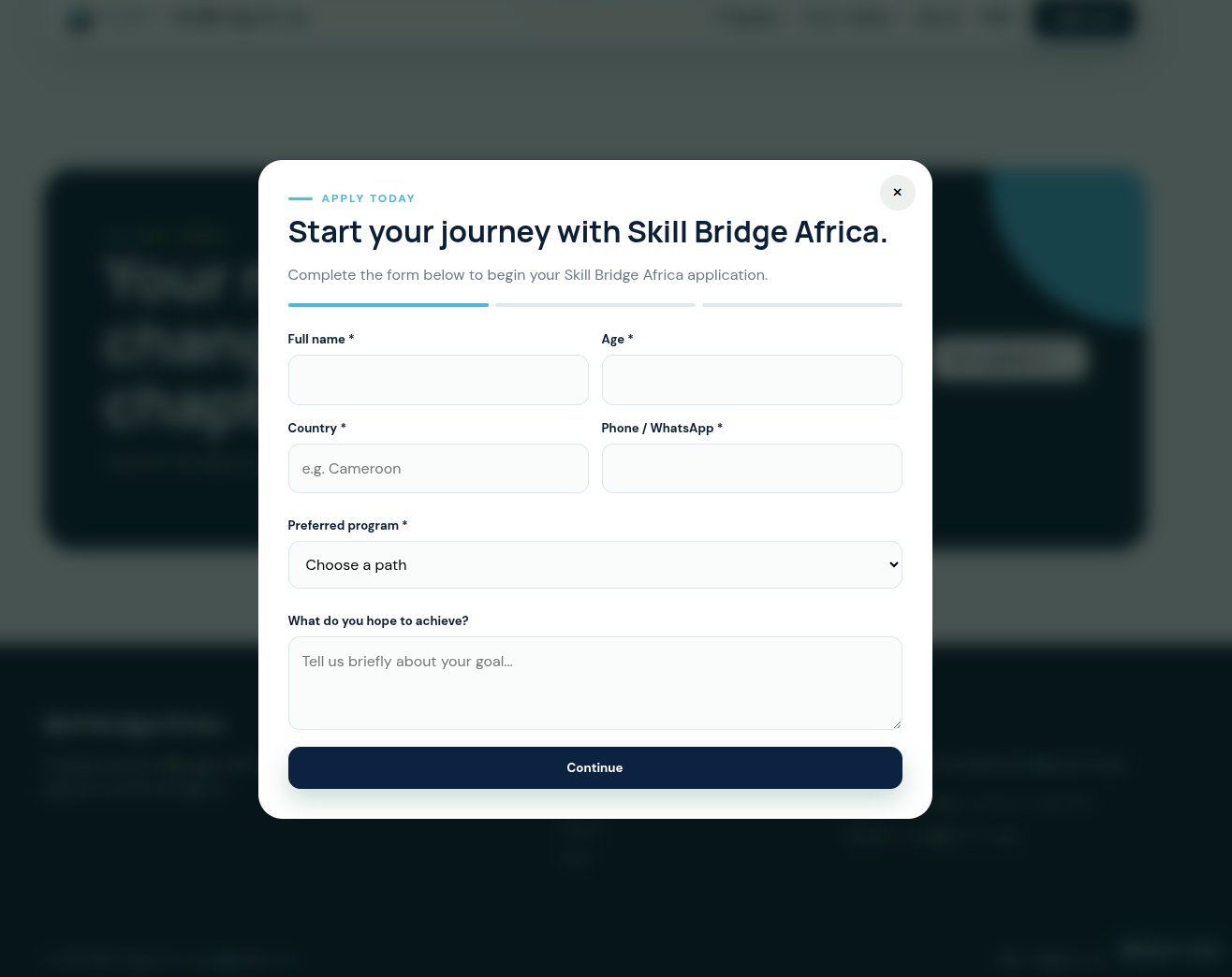 Skill Bridge Africa application